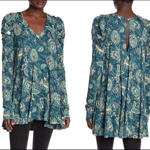 Free People Hello Lover Ruched Sleeve Tunic XS